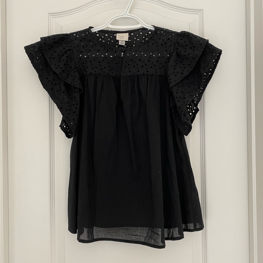 Black top with cute sleeves